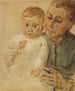 Lille-født Maria i barnevognen i armene på barnepigen - Max Liebermann — visning af kunstværket