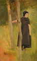 Børn under træerne, studie til børn der leger - Max Liebermann — visning af kunstværket