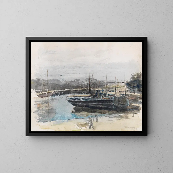 Quai à Hambourg - Max Liebermann — indrammet kunstværk på væggen