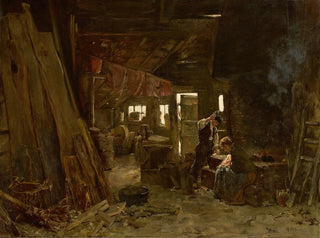Atelier de Zimmermann La famille du bûcheron - Max Liebermann — visning af kunstværket