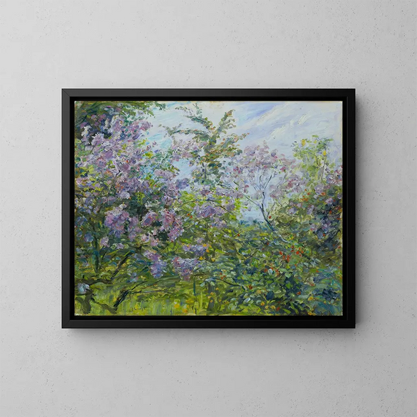 Lilas en blomster - Max Slevogt — indrammet kunstværk på væggen