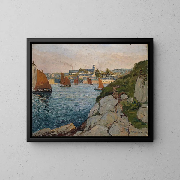 Douarnenez ved solen - Maxime Maufra — indrammet kunstværk på væggen