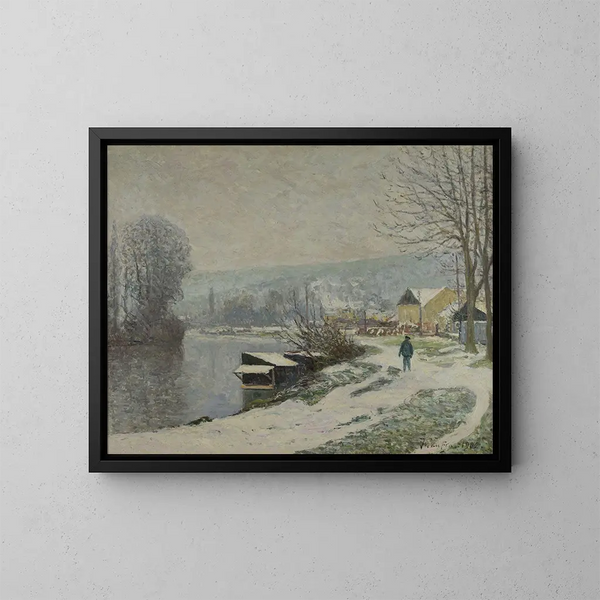 maleriet La neige à Port-Marly - Maxime Maufra — indrammet kunstværk på væggen