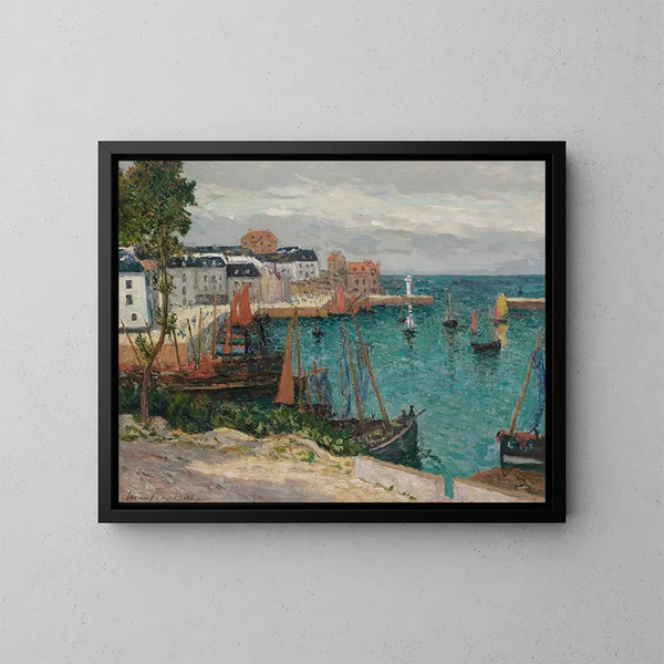 "Le port de Sauzon, Belle-Île-en-Mer" af Maxime Maufra — indrammet kunstværk på væggen