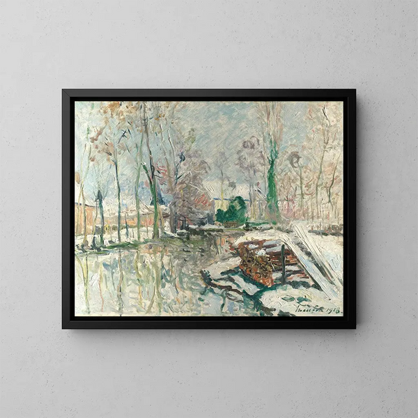 Les Bords du Boulon en hiver - Maxime Maufra — indrammet kunstværk på væggen