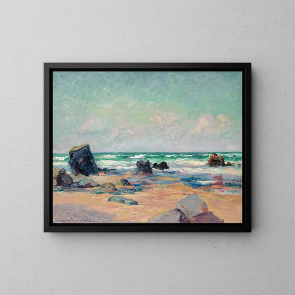 Mare basse, stranden ved Port-Blanc, Quiberon-halvøen - Maxime Maufra | Reproduction — indrammet kunstværk på væggen