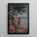 Saint-Tropez badende under pinjeskoven - Maximilien Luce — indrammet kunstværk på væggen