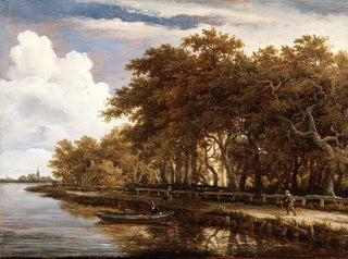 Vue le long de l'Amstel - Meindert Hobbema — visning af kunstværket