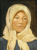 en ung pige fra Skagen med tørklæde - Michael Ancher — visning af kunstværket