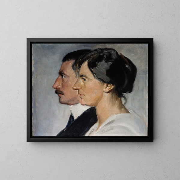 Konge Christian X og dronning Alexandrine af Danmark - Michael Ancher — indrammet kunstværk på væggen