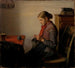 Skagen-pigen Maren Sofie strikkende - Michael Ancher — visning af kunstværket