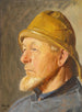 Fisker fra Skagen med en sydvest - Michael Ancher — visning af kunstværket