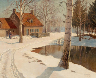 Michel Markinovitch Guermacheff - A cottage in the snow.webp
