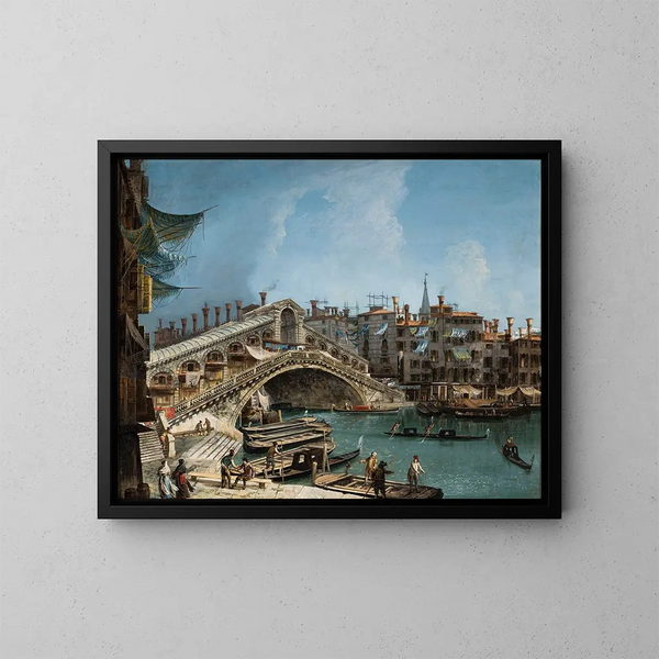 Pont du Rialto i Venedig - Michele Marieschi — indrammet kunstværk på væggen