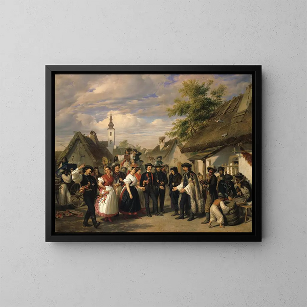 L'Arrivée de la Mariée - Miklós Barabás — indrammet kunstværk på væggen