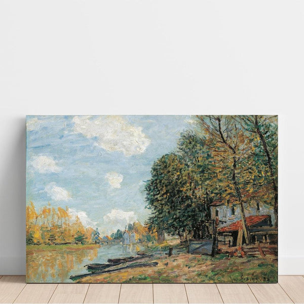 Reproduktion af maleriet Moret-maleri: Rives du Loing - Alfred Sisley