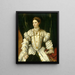 Portrait af en dame i hvid - Moretto da Brescia — indrammet kunstværk på væggen