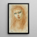Portrait de Femme - Moïse Kisling — indrammet kunstværk på væggen
