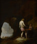Young man and woman in a cave - Moses Matheusz van Uyttenbroeck — visning af kunstværket