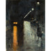 Reproduktion af maleriet af Natte gade scene, Berlin af Lesser Ury