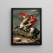 Reproduktion af maleriet Jacques-Louis David's Napoleon over the Great Saint Bernard pass
