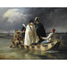 Reproduktion af maleriet Napoléon forlade Lobau efter nederlaget ved slaget ved Aspern af Anton von Perger