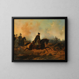 Napoléon angriber ved Waterloo af Hippolyte Bellangé