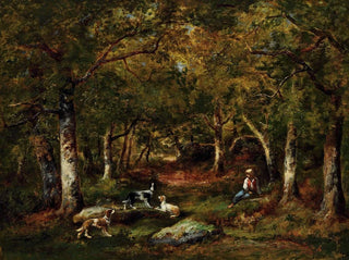 NarcisseVirgile Diaz de La Pea - Enfant Et Chiens De Chasse En Fort.webp