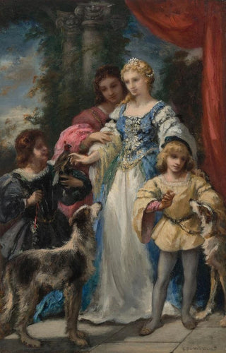 NarcisseVirgile Diaz de La Pea - Femme aux chiens.webp