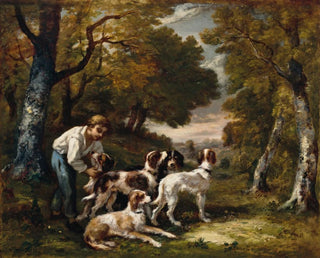 NarcisseVirgile Diaz de La Pea - Garon et cinq chiens en fort.webp