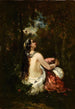 La femme et la perruche - Narcisse Virgile Diaz de la Peña — visning af kunstværket
