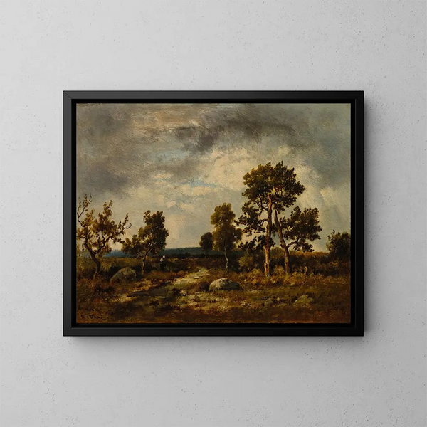 Chemin près de l'étang des vipères, forêt de Fontainebleau - Narcisse Virgile Diaz de la Peña — indrammet kunstværk på væggen