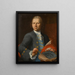Portrait af en kunstner, der holder en tegning på et ufuldendt lærred ud over - Nathaniel Hone — indrammet kunstværk på væggen