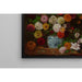 Reproduktion af maleriet af Naturmørke med dahlias, zinnias, stokroser og blommer - Eugène Delacroix