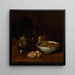 Naturtro med tekande og frugt - William Merritt Chase — indrammet kunstværk på væggen