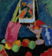Naturmørke med en lilla skål - Alexej von Jawlensky — visning af kunstværket