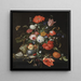 blomsterstilleben med en skål frugt og østers - Jan Davidsz de Heem — indrammet kunstværk på væggen