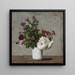 blomster, efterårschrysantemumer i en hvid vase - Henri Fantin-Latour — indrammet kunstværk på væggen