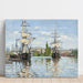 Reproduktion af maleriet af Claude Monet - Skibe til hest over Seinen i Rouen