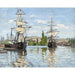 Reproduktion af maleriet af Claude Monet - Skibe til hest over Seinen i Rouen