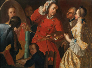 Neapolitan School - A Portraitist And Other Figures.webp