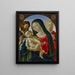 La Vierge à l'Enfant avec saint Jean-Baptiste et sainte Marie-Madeleine - Neroccio di Bartolomeo de' Landi — indrammet kunstværk på væggen