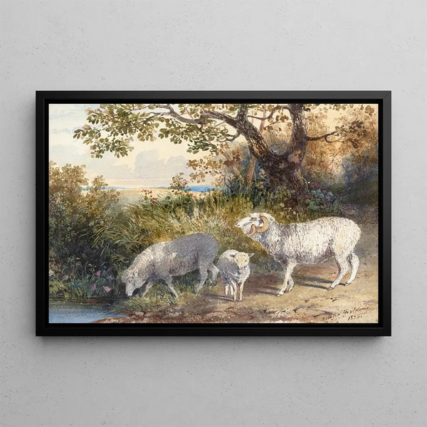 Newton Limbird Smith Fielding - Family of Sheep.webp