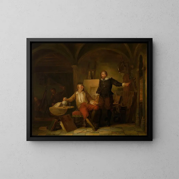 L'Atelier du peintre Joos van Craesbeeck - Nicaise De Keyser — indrammet kunstværk på væggen