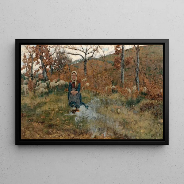 Niccol Cannicci - A Shepherdess with Her Flock.webp