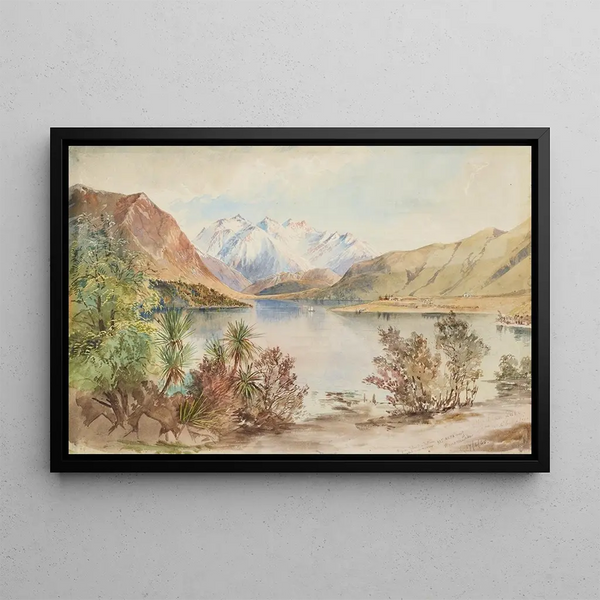 Lac Wanaka - Nicholas Chevalier — indrammet kunstværk på væggen