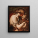 Vénus og Amor med en putto - Niccolò Bambini — indrammet kunstværk på væggen