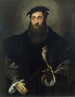 Portrait af en gentleman med en falcon - Niccolò dell'Abate — visning af kunstværket