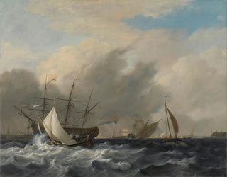 Nicolaas Baur - The Navys ManofWar Amsterdamoff the Westerlaag on Y at Amsterdam.webp