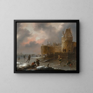 Nicolaes Molenaer - Winter Landscape with Skaters.webp